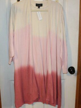 NWT Lane Bryant open front tri color sweater 26/28